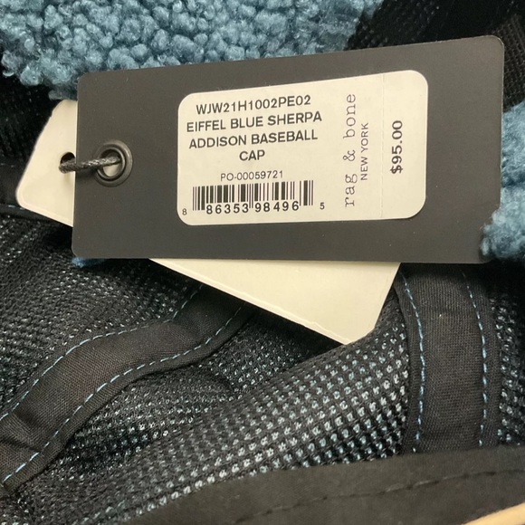 Rag & Bone Blue Sherpa Addison Baseball Cap - Picture 5 of 5